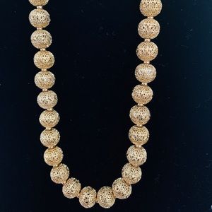 Monet Gold Filigree Vintage Necklace